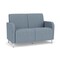 Lesro Siena Lounge Reception 2 Seat Tandem Seating No Center Arm, Brushed Steel, RS Rain Song Upholstery SN2101 - alternate 1